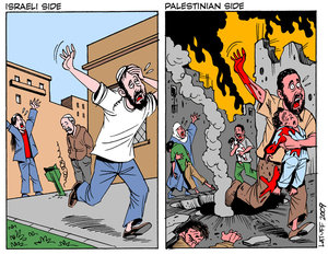 Both sides of the Gaza Conflict by Carlos Latuff